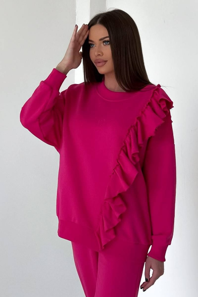 Свитшот oversize из трикотажа с вышитым логотипом GO F4043/10-02.170-176 - фото 2