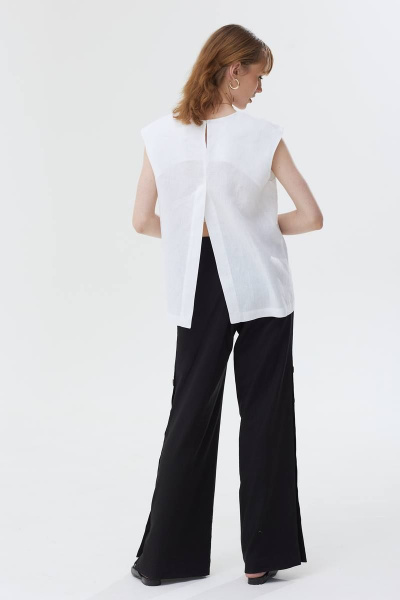 Льняной комплект блузы без рукавов и широких брюк Vesnaletto 3513 - фото 5