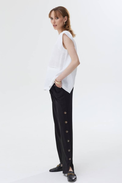 Льняной комплект блузы без рукавов и широких брюк Vesnaletto 3513 - фото 3