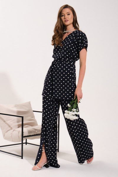 Брюки, туника VI ORO VR-1053 темно-синий/горох - фото 4