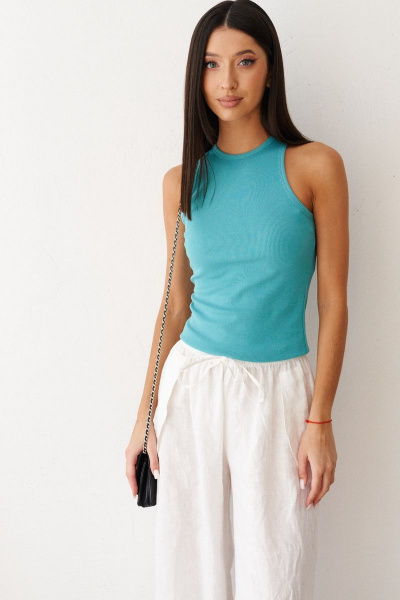 Полуприлегающий трикотажный топ из фактурного полотна ANNETE A723/1 - фото 6