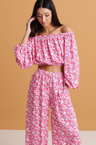 Роскошный комплект брюки и топ из струящейся ткани ANNETE A4144 - фото 3