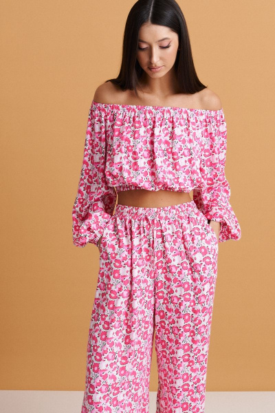 Роскошный комплект брюки и топ из струящейся ткани ANNETE A4144 - фото 2