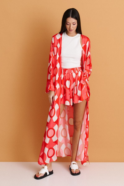 Летний кардиган прямого свободного кроя с принтом ANNETE A732 - фото 6