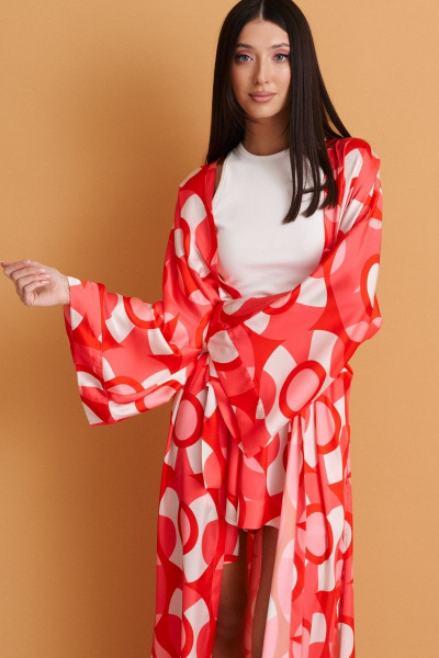 Летний кардиган прямого свободного кроя с принтом ANNETE A732 - фото 5