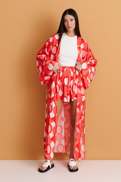 Летний кардиган прямого свободного кроя с принтом ANNETE A732 - фото 4