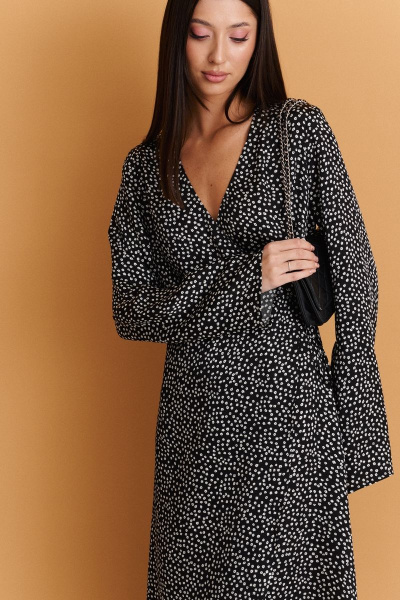 Платье из вискозы на запах с завязками и цветочным принтом ANNETE A3351 - фото 5