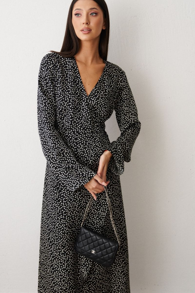 Платье из вискозы на запах с завязками и цветочным принтом ANNETE A3351 - фото 4