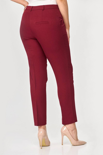 Классические женские брюки из текстиля с карманами для круглый год Zlata 4426 бордовый - фото 7