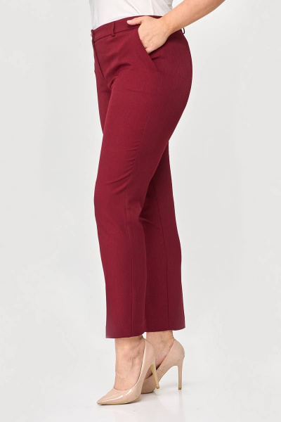 Классические женские брюки из текстиля с карманами для круглый год Zlata 4426 бордовый - фото 6