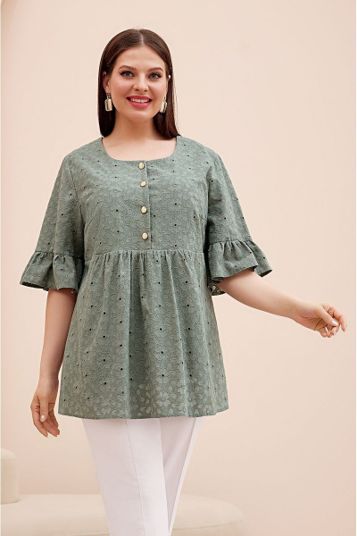 Летний костюм из хлопка и текстиля с туникой и брюками Lissana 4721 - фото 2