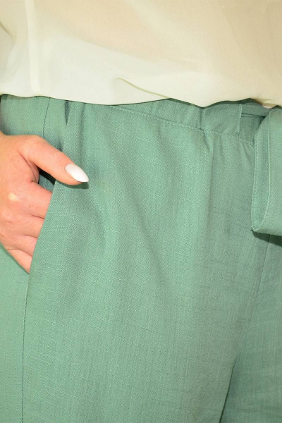 Двухпредметный костюм из хлопкового текстиля с блузкой и брюками Needle 516 - фото 6