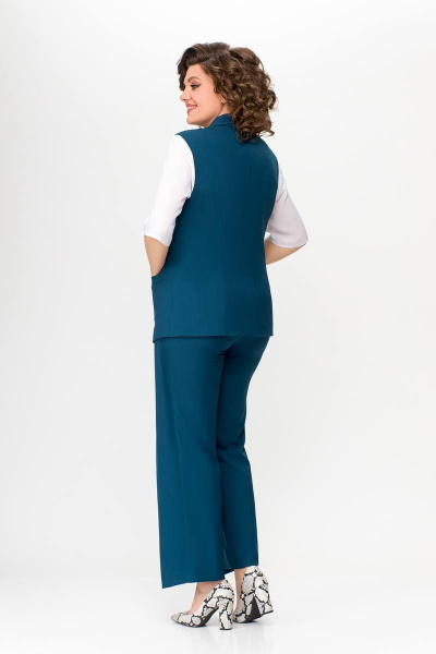 На каждый день платье из текстиля с ремнем и воланом Swallow 646.4 индиго - фото 5