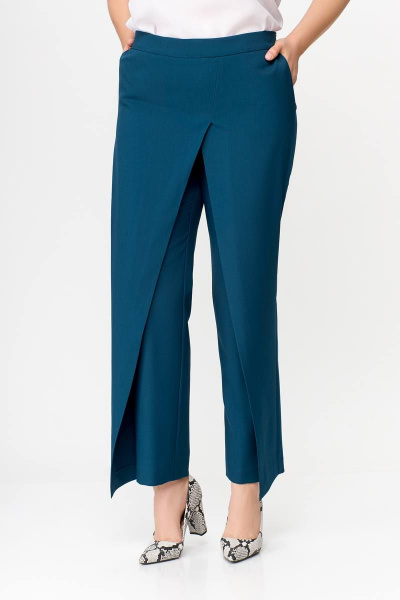 На каждый день платье из текстиля с ремнем и воланом Swallow 646.4 индиго - фото 11