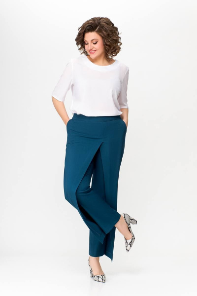 На каждый день платье из текстиля с ремнем и воланом Swallow 646.4 индиго - фото 10