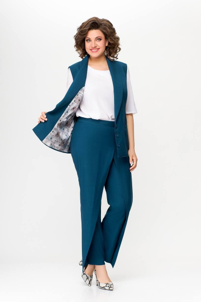 На каждый день платье из текстиля с ремнем и воланом Swallow 646.4 индиго - фото 7