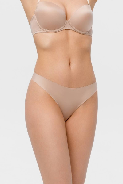 Бежевые трусы-слип из эластичного полотна для комфорта Milady 227 2.2 - фото 1
