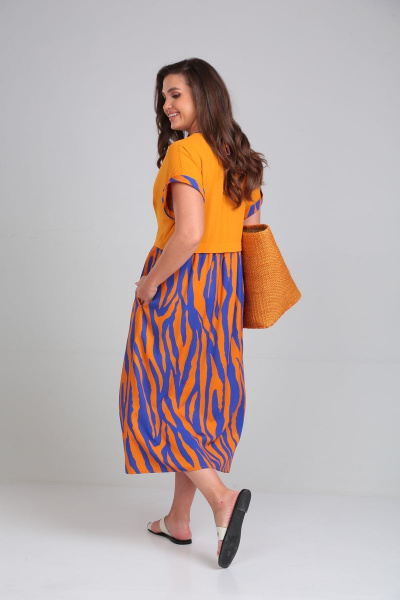 Летнее платье с сборкой и карманами в боковых швах ALEZA 1138 - фото 2