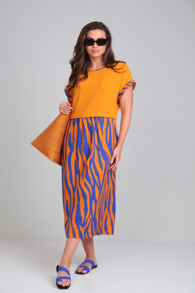 Летнее платье с сборкой и карманами в боковых швах ALEZA 1138 - фото 1