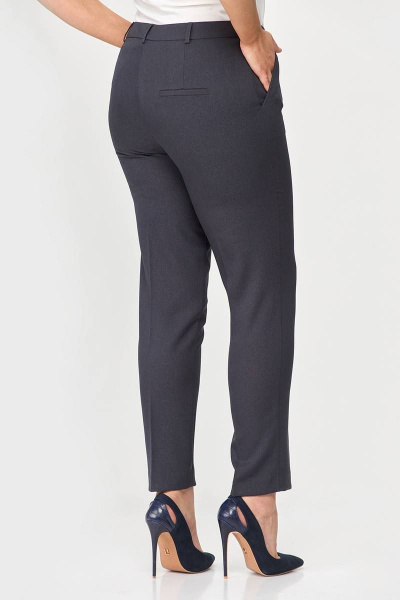 Классические серые брюки из текстиля с карманами для делового образа Zlata 4426 серый - фото 6