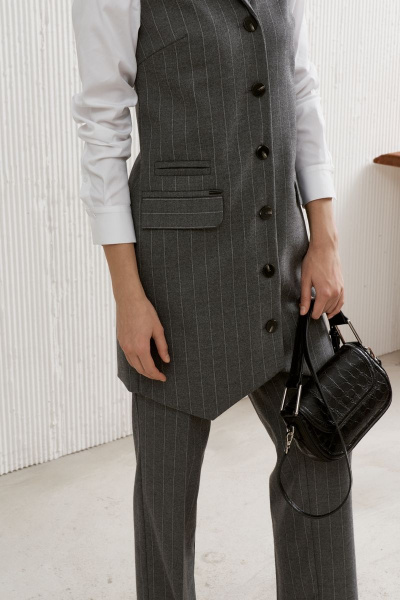 Брюки прямые на подкладе с прорезными карманами из текстиля BURVIN 8707-11 - фото 4