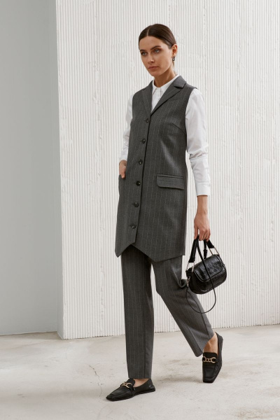 Брюки прямые на подкладе с прорезными карманами из текстиля BURVIN 8707-11 - фото 3