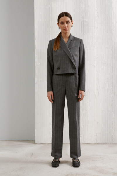 Брюки прямые на подкладе с прорезными карманами из текстиля BURVIN 8707-11 - фото 1