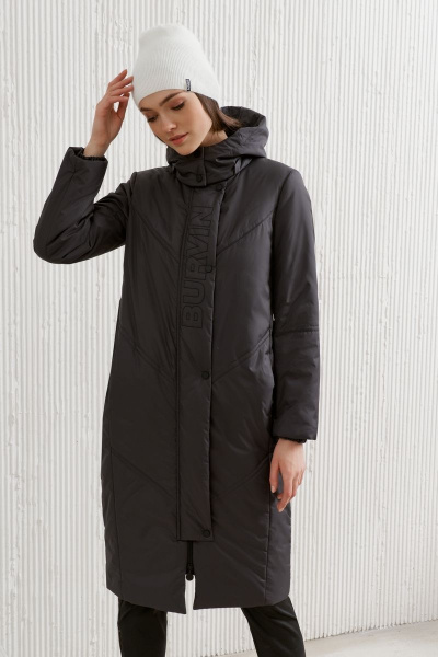 Пальто женское до колен из плащёвой ткани с капюшоном и карманами BURVIN 8715-61 - фото 2