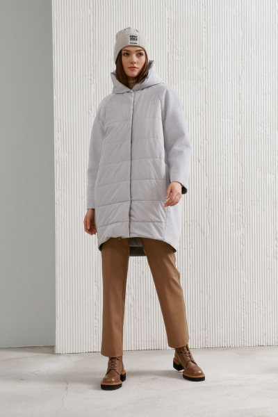 Пальто демисезонное серое на каждый день из плащёвой ткани BURVIN 8737-61 - фото 8