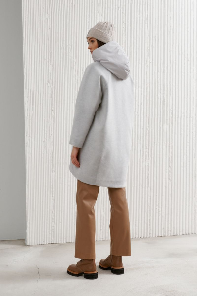 Пальто демисезонное серое на каждый день из плащёвой ткани BURVIN 8737-61 - фото 10