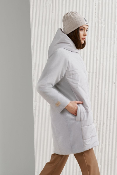 Пальто демисезонное серое на каждый день из плащёвой ткани BURVIN 8737-61 - фото 9