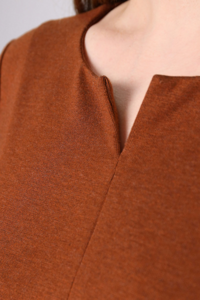 Платье трикотажное, демисезон, оранжевое, прямое Панда 126580w терракотовый - фото 3