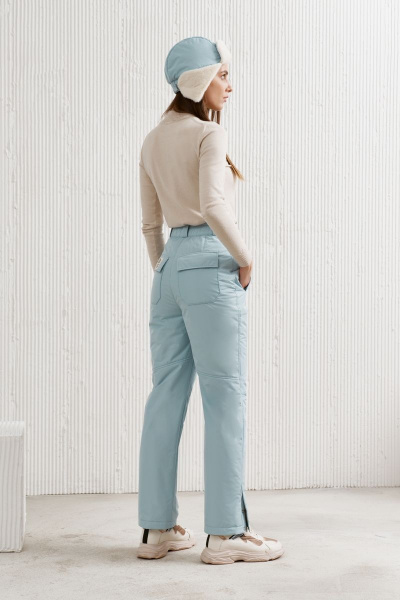 Голубая шапка из искусственного меха и ткани для демисезона BURVIN 8783-01 - фото 5