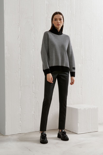 Брюки экокожаные черные для демисезона на каждый день BURVIN 8714-11 - фото 1