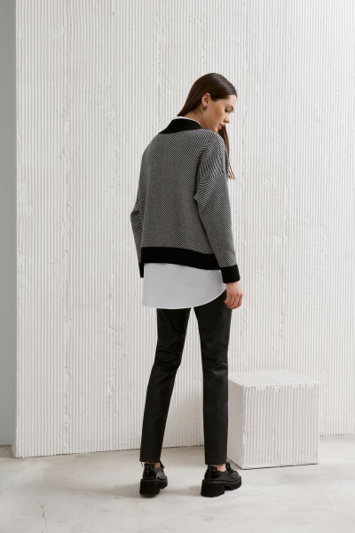 Брюки экокожаные черные для демисезона на каждый день BURVIN 8714-11 - фото 2