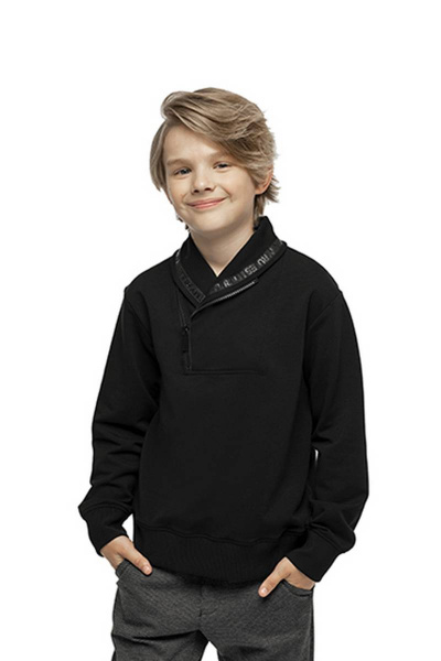 Джемпер деловой и повседневный для мальчика из хлопка Bell Bimbo 192160 черный - фото 1