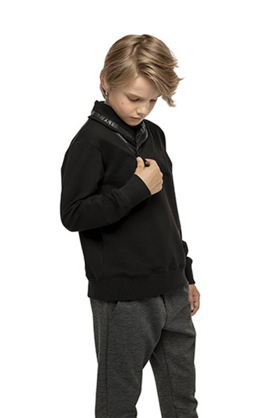 Джемпер деловой и повседневный для мальчика из хлопка Bell Bimbo 192160 черный - фото 3