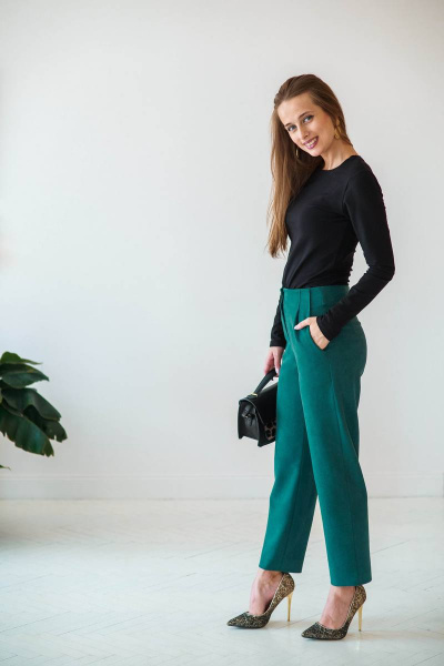 Брюки зауженные на каждый день из трикотажа Edibor 2037 - фото 2