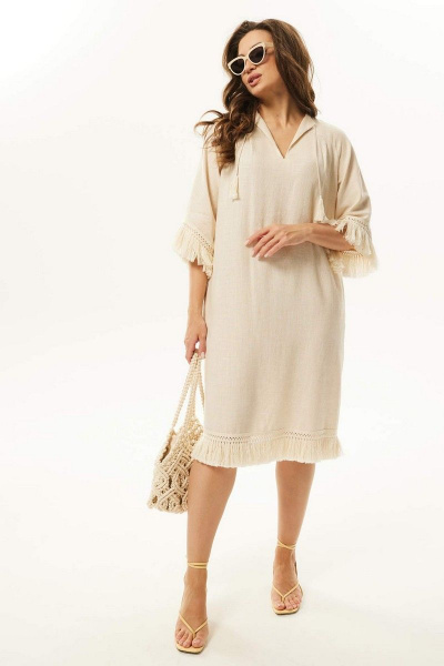 Платье Mislana С938 беж - фото 3