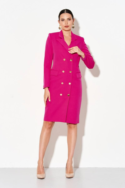 Платье двубортное деловое полуприлегающего силуэта FOXY FOX 1347 фуксия - фото 1