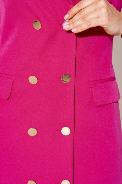 Платье двубортное деловое полуприлегающего силуэта FOXY FOX 1347 фуксия - фото 4