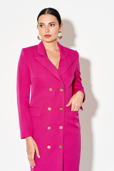 Платье двубортное деловое полуприлегающего силуэта FOXY FOX 1347 фуксия - фото 3