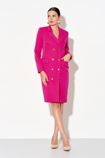 Платье двубортное деловое полуприлегающего силуэта FOXY FOX 1347 фуксия - фото 2
