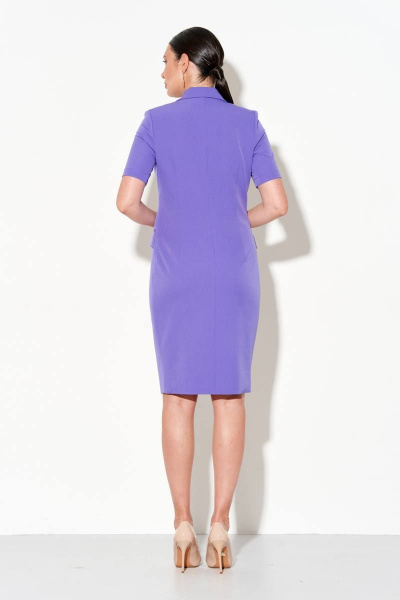 Деловое классическое платье на пуговицах с карманами FOXY FOX 1470 лиловый - фото 7