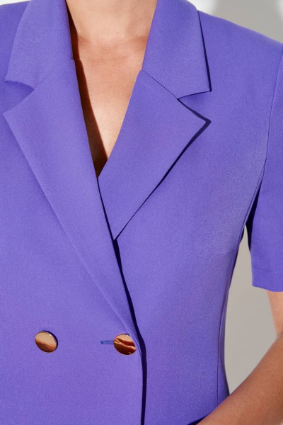 Деловое классическое платье на пуговицах с карманами FOXY FOX 1470 лиловый - фото 4