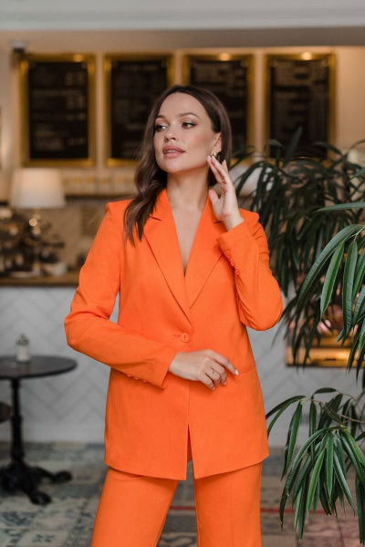Брюки, жакет Ольга Стиль Л-209 оранжевый - фото 2