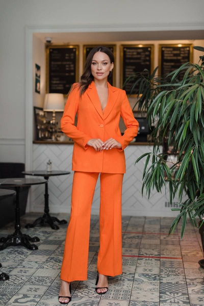 Брюки, жакет Ольга Стиль Л-209 оранжевый - фото 1