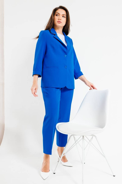 Брюки, жакет, топ SandyNa 130558 василек - фото 15