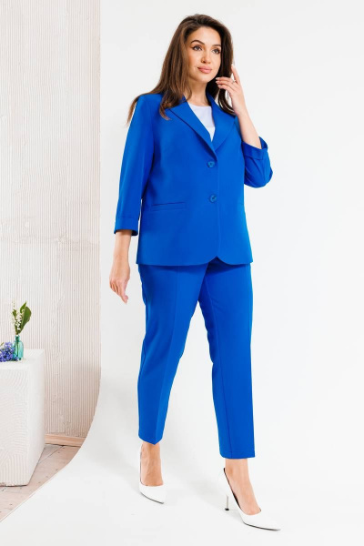 Брюки, жакет, топ SandyNa 130558 василек - фото 5