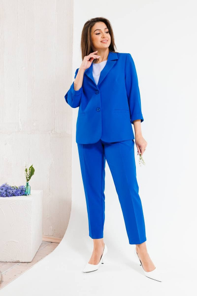 Брюки, жакет, топ SandyNa 130558 василек - фото 6